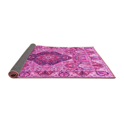 Sideview of Animal Pink Traditional Rug, tr272pnk