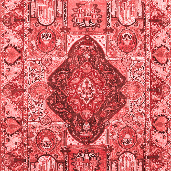 Machine Washable Animal Red Traditional Rug, wshtr272red