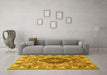 Machine Washable Animal Yellow Traditional Rug in a Living Room, wshtr272yw