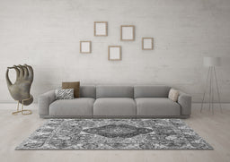 Machine Washable Animal Gray Traditional Rug in a Living Room,, wshtr272gry