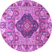 Round Animal Purple Traditional Rug, tr272pur