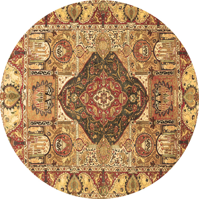 Round Machine Washable Animal Brown Traditional Rug, wshtr272brn