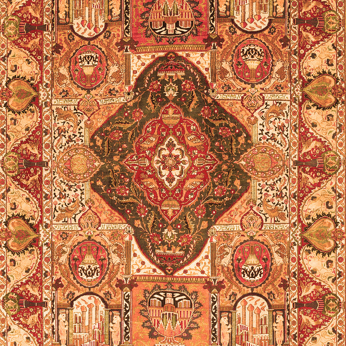 Serging Thickness of Machine Washable Animal Orange Traditional Area Rugs, wshtr272org