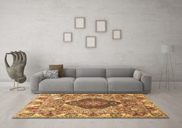 Machine Washable Animal Brown Traditional Rug in a Living Room,, wshtr272brn