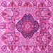 Square Animal Pink Traditional Rug, tr272pnk