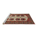 Sideview of Machine Washable Traditional Saffron Red Rug, wshtr273