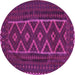 Round Southwestern Pink Country Rug, tr2730pnk