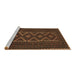 Sideview of Machine Washable Southwestern Brown Country Rug, wshtr2730brn