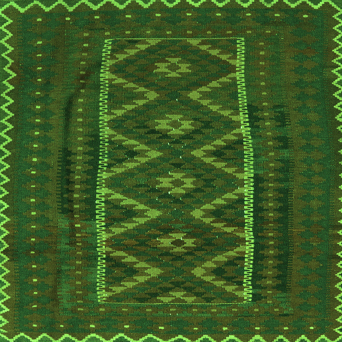 Serging Thickness of Southwestern Green Country Rug, tr2730grn