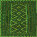 Serging Thickness of Southwestern Green Country Rug, tr2730grn