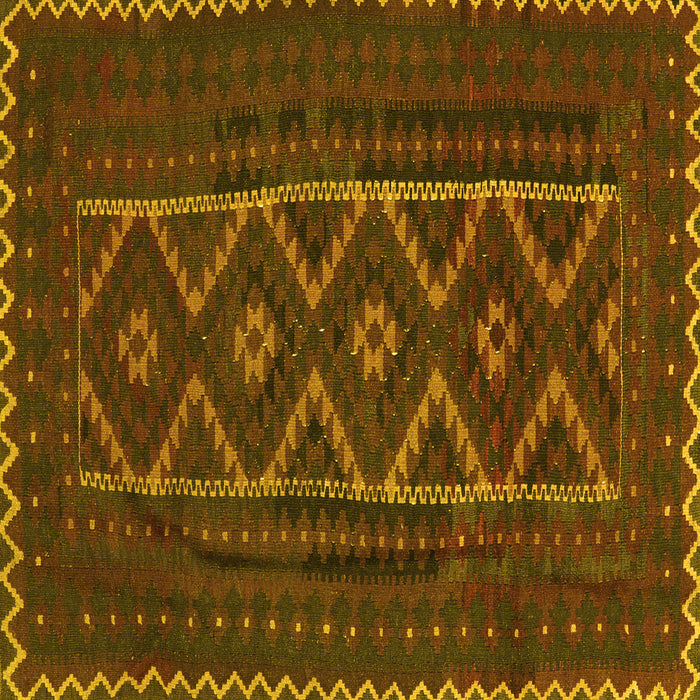 Square Southwestern Yellow Country Rug, tr2730yw