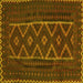 Square Southwestern Yellow Country Rug, tr2730yw