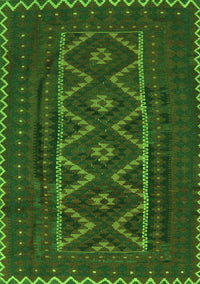 Southwestern Green Country Rug, tr2730grn