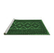 Sideview of Machine Washable Southwestern Emerald Green Country Area Rugs, wshtr2730emgrn