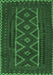 Machine Washable Southwestern Emerald Green Country Area Rugs, wshtr2730emgrn