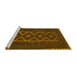 Sideview of Machine Washable Southwestern Yellow Country Rug, wshtr2730yw