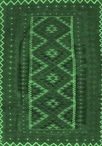 Southwestern Emerald Green Country Rug, tr2730emgrn