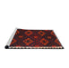 Sideview of Machine Washable Traditional Tomato Red Rug, wshtr2731