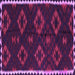 Square Machine Washable Southwestern Purple Country Area Rugs, wshtr2731pur