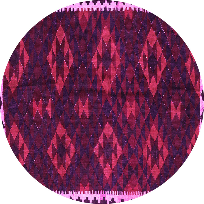 Round Southwestern Pink Country Rug, tr2731pnk