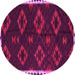 Round Southwestern Pink Country Rug, tr2731pnk