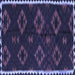 Square Southwestern Blue Country Rug, tr2731blu