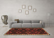 Machine Washable Southwestern Brown Country Rug in a Living Room,, wshtr2731brn