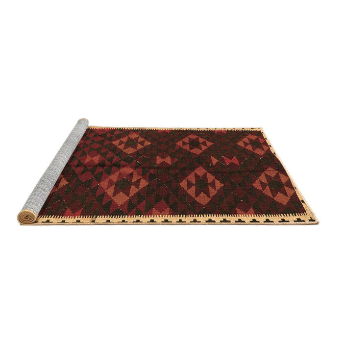 Sideview of Machine Washable Southwestern Brown Country Rug, wshtr2731brn