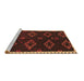 Sideview of Machine Washable Southwestern Brown Country Rug, wshtr2731brn