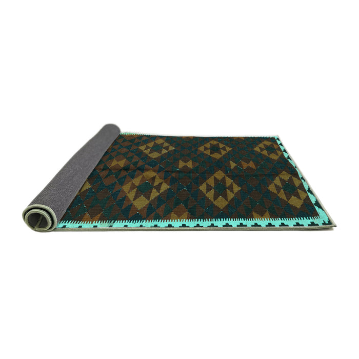 Sideview of Southwestern Turquoise Country Rug, tr2731turq