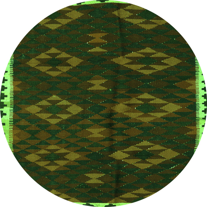 Machine Washable Southwestern Green Country Area Rugs, wshtr2731grn