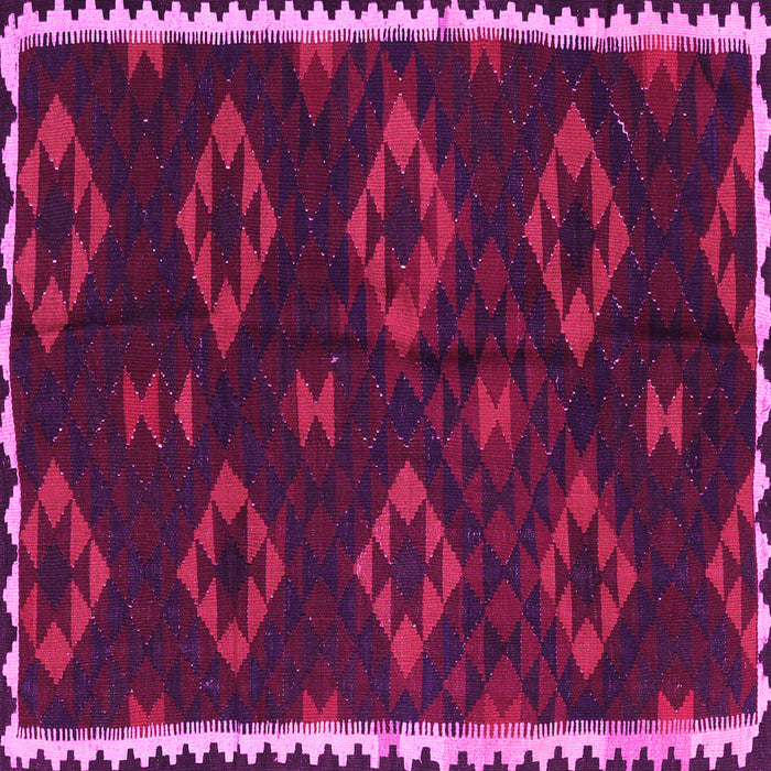 Square Machine Washable Southwestern Pink Country Rug, wshtr2731pnk