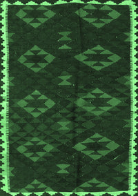 Southwestern Emerald Green Country Rug, tr2731emgrn