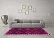 Machine Washable Southwestern Pink Country Rug in a Living Room, wshtr2731pnk