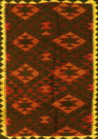 Southwestern Yellow Country Rug, tr2731yw