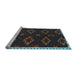 Sideview of Machine Washable Southwestern Light Blue Country Rug, wshtr2731lblu