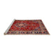 Sideview of Machine Washable Traditional Orange Salmon Pink Rug, wshtr2732