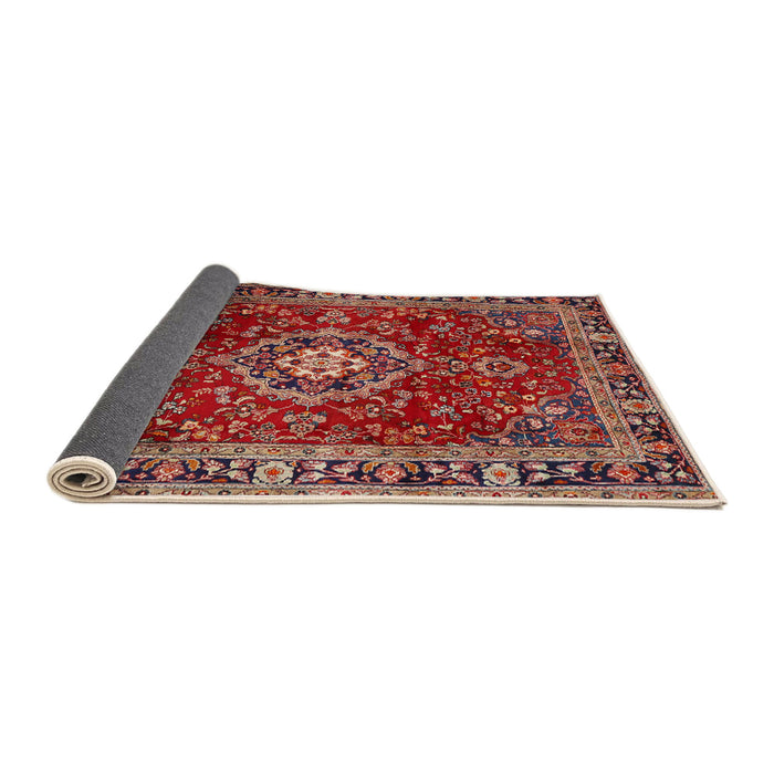 Sideview of Traditional Orange Salmon Pink Persian Rug, tr2732