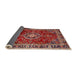 Sideview of Traditional Orange Salmon Pink Persian Rug, tr2732