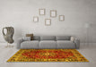 Machine Washable Persian Yellow Traditional Rug in a Living Room, wshtr2732yw