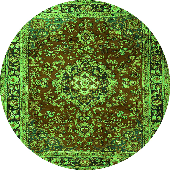 Machine Washable Persian Green Traditional Area Rugs, wshtr2732grn