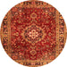 Machine Washable Persian Orange Traditional Area Rugs, wshtr2732org