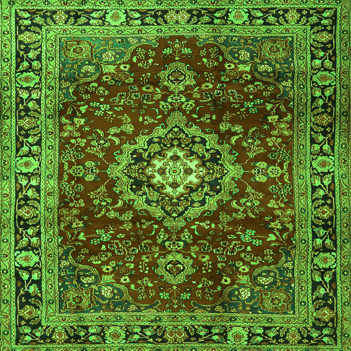 Serging Thickness of Persian Green Traditional Rug, tr2732grn