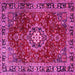 Square Machine Washable Persian Pink Traditional Rug, wshtr2732pnk