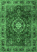 Machine Washable Persian Emerald Green Traditional Area Rugs, wshtr2732emgrn