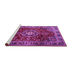 Sideview of Machine Washable Persian Purple Traditional Area Rugs, wshtr2732pur
