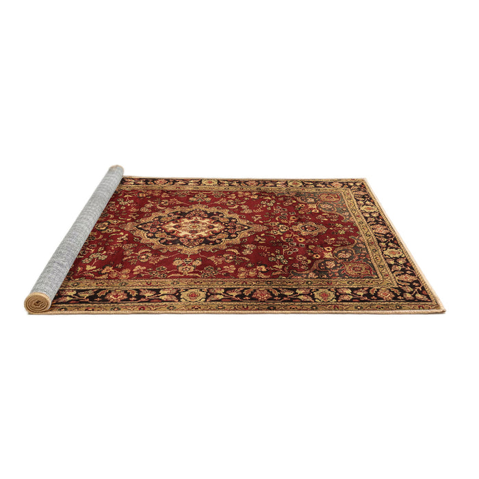 Sideview of Machine Washable Persian Brown Traditional Rug, wshtr2732brn