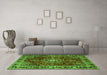 Machine Washable Persian Green Traditional Area Rugs in a Living Room,, wshtr2732grn