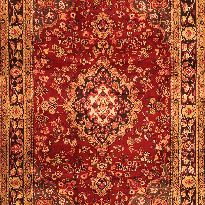 Serging Thickness of Machine Washable Persian Orange Traditional Area Rugs, wshtr2732org