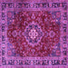 Square Machine Washable Persian Purple Traditional Area Rugs, wshtr2732pur